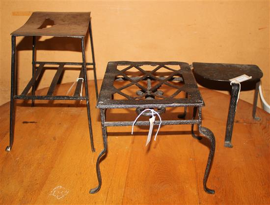 Three 19th century steel footmen